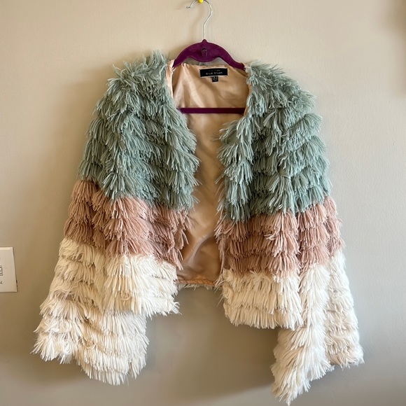 Blue Blush Jackets & Blazers - Fuzzy jacket!